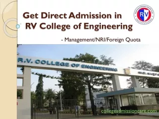 Direct admission in RV College of Engineering through management quota