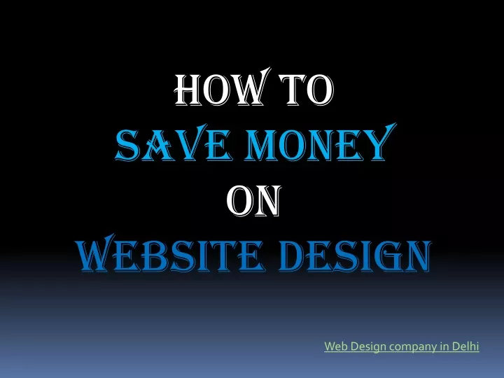 how to save money on website design