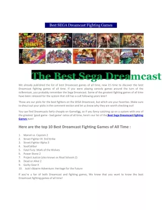 best sega dreamcast fighting games