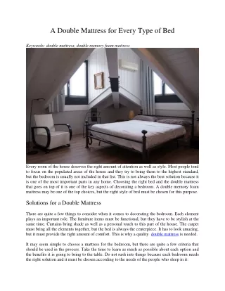 a double mattress for every type of bed