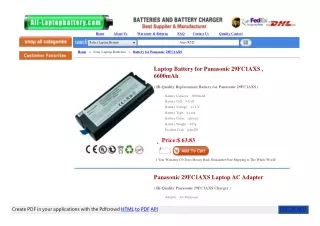 Laptop Battery for Panasonic 29FC1AXS , 6600mAh www.all-laptopbattery.com