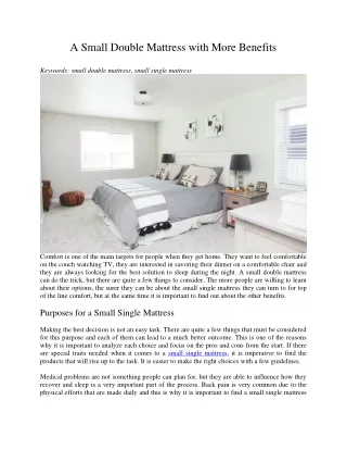 a small double mattress with more benefits