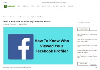 How to know who viewed your Facebook profile?
