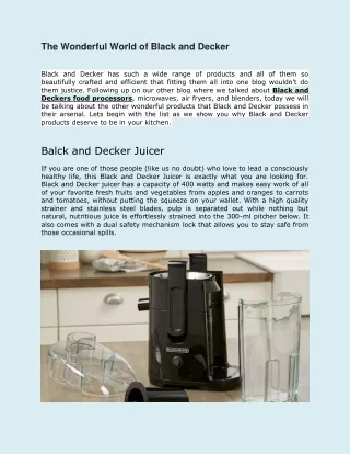 the wonderful world of black and decker