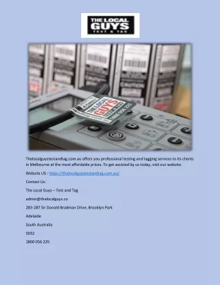 thelocalguystestandtag com au offers