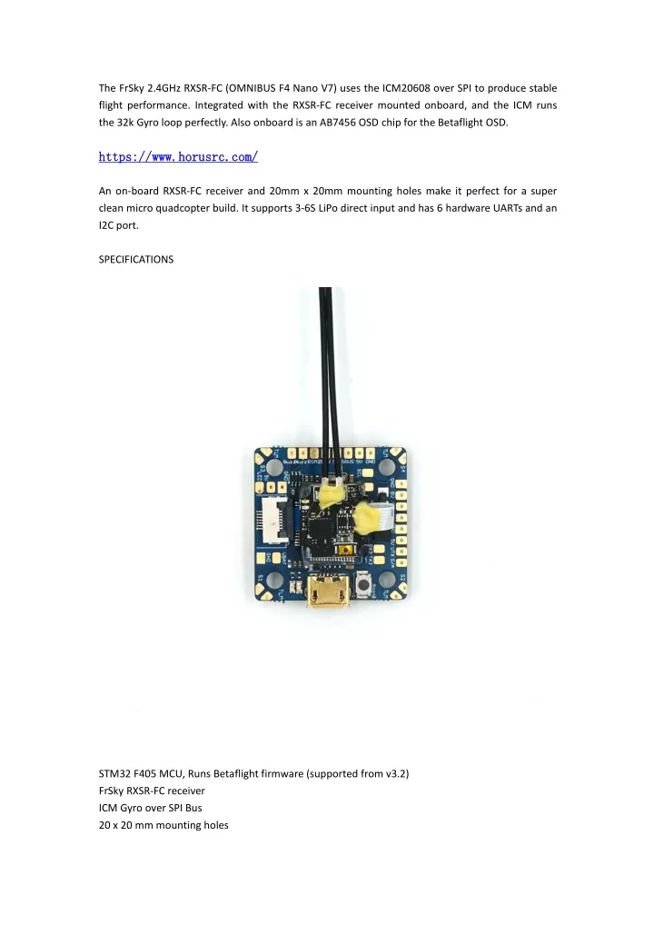 the frsky 2 4ghz rxsr fc omnibus f4 nano v7 uses