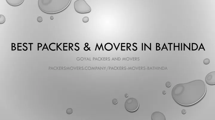 best packers movers in bathinda