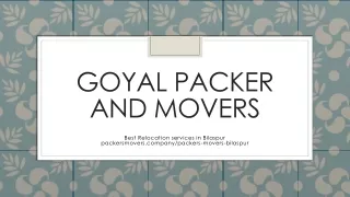 goyal packer and movers