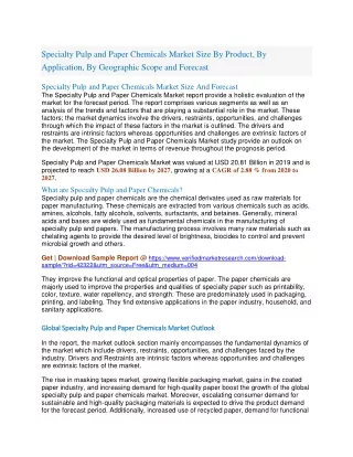 specialty pulp and paper chemicals market size