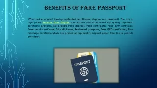 Superior Fake Degree - Benefits of Fake Passport