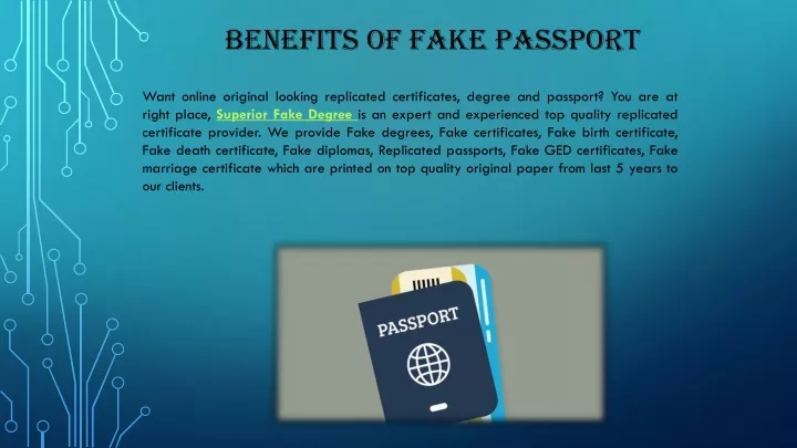 benefits of fake passport