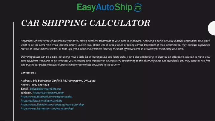 car shipping calculator