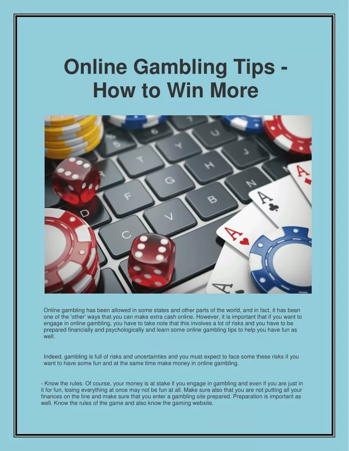 online gambling tips how to win more