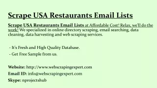 scrape usa restaurants email lists