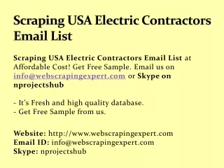 scraping usa electric contractors email list