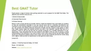 best gmat tutor