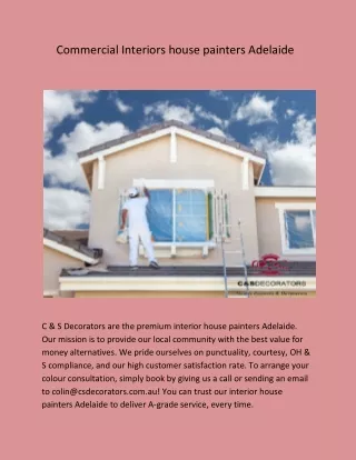 Commercial Interiors house painters Adelaide