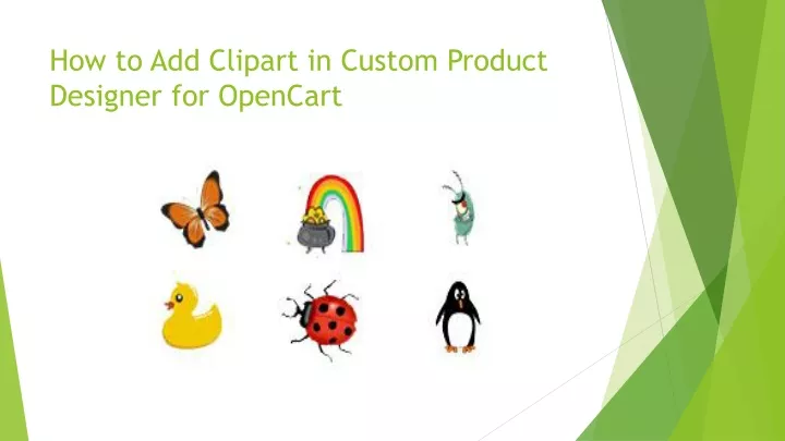how to add c lipart in custom product designer for opencart