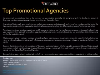 top promotional agencies