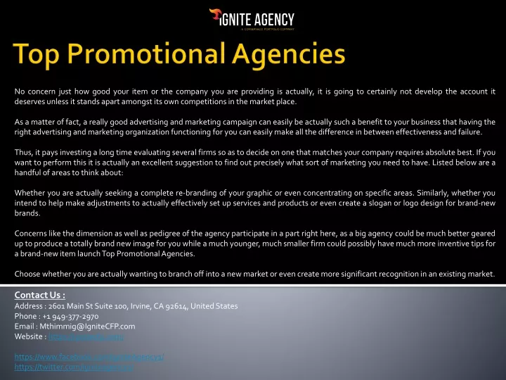 top promotional agencies
