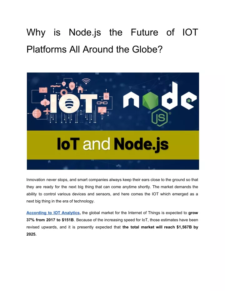why is node js the future of iot