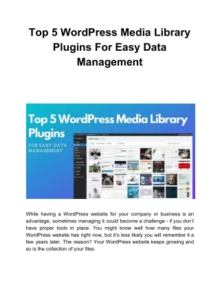 top 5 wordpress media library plugins for easy