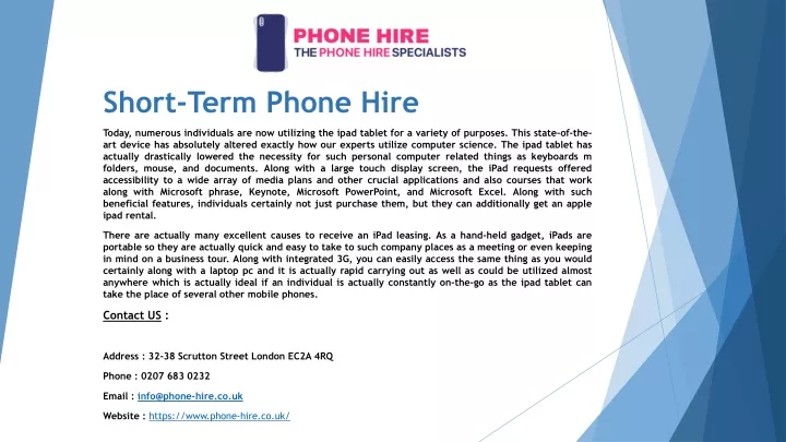 short term phone hire