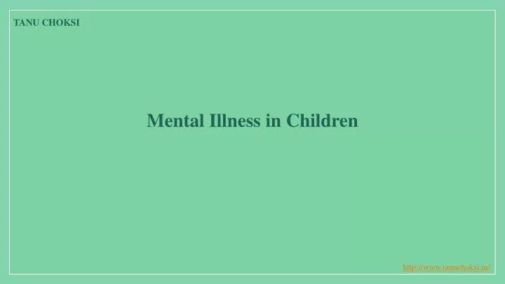mental illness in children