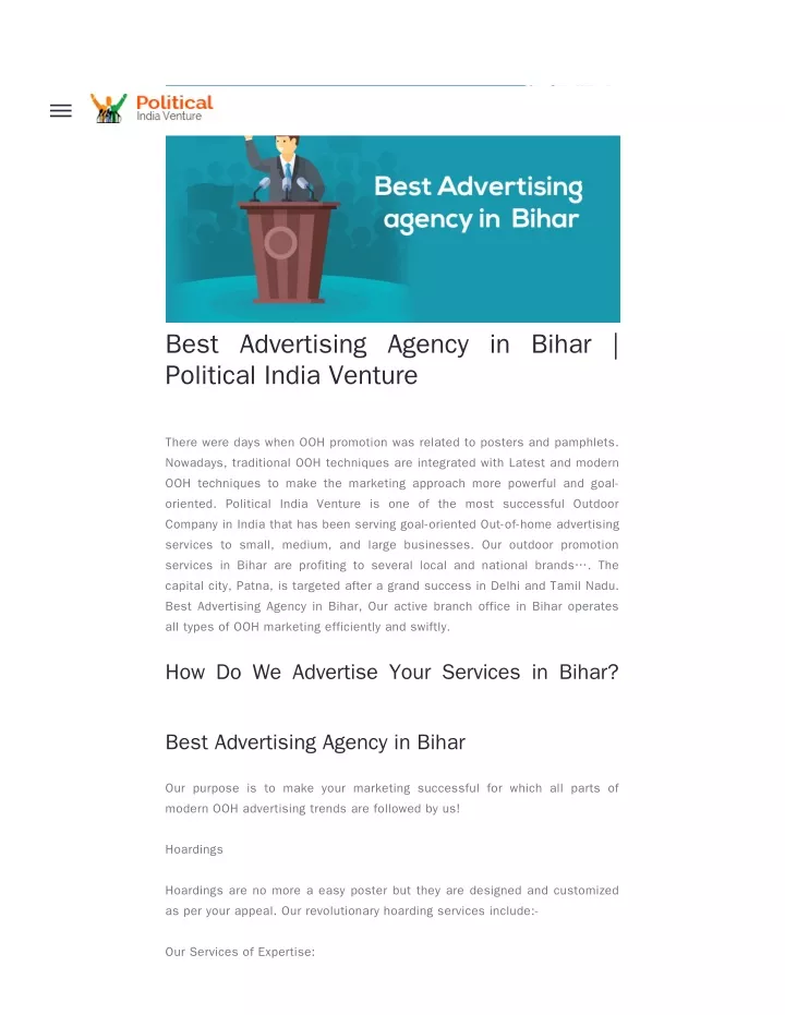 best advertising agency in bihar political india