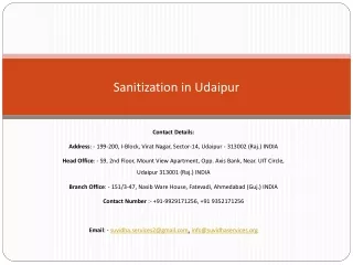 Sanitization in Udaipur