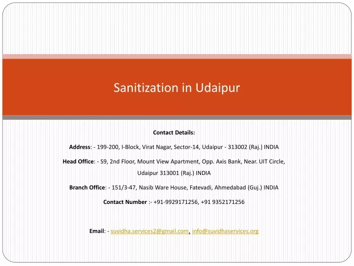 sanitization in udaipur