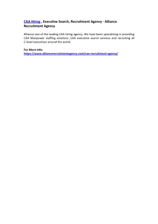 caa hiring executive search recruitment agency