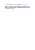 Head Chef Staffing Agencies - Executive Chef Recruitment Agencies
