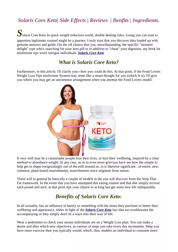 solaris core keto side effects reviews benfits