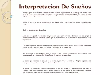 interpretacion de sue os
