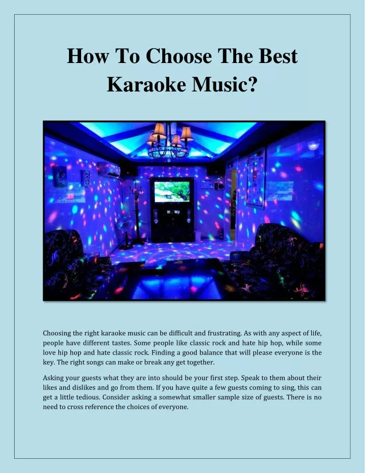 how to choose the best karaoke music