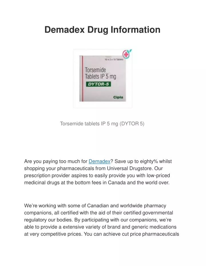 demadex drug information