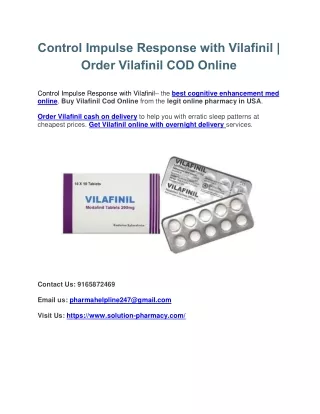 control impulse response with vilafinil order
