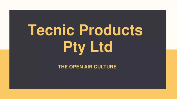 tecnic products pty ltd