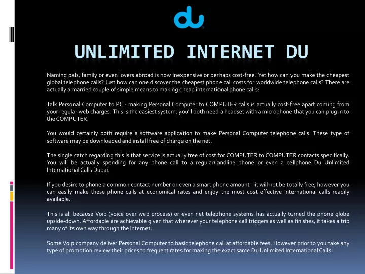 unlimited internet du