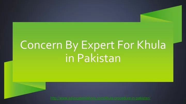 concern by expert for khula in pakistan