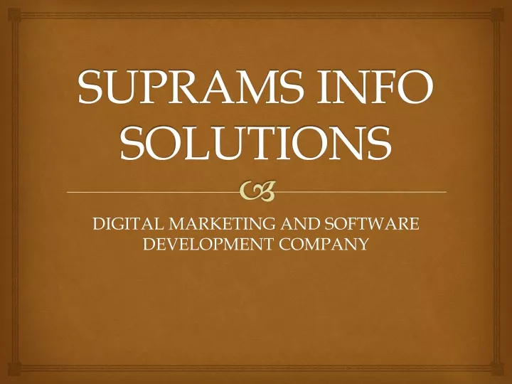 suprams info solutions