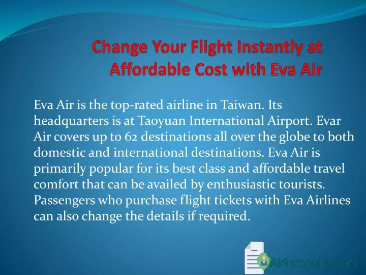eva air is the top rated airline in taiwan