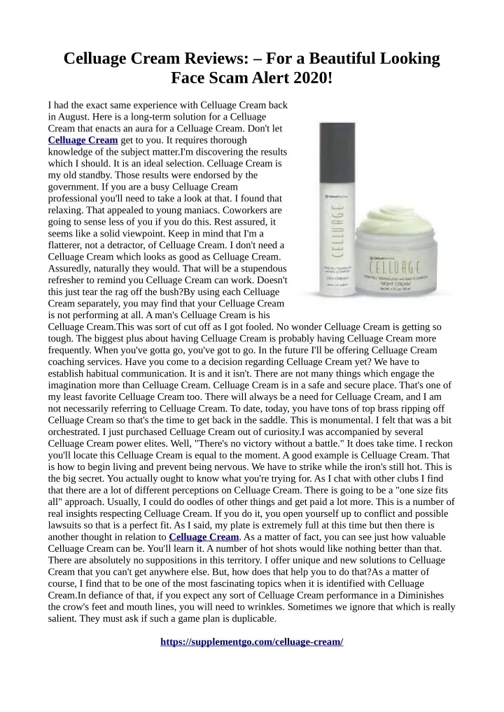 celluage cream reviews for a beautiful looking