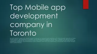 Mobile app development company in Toronto
