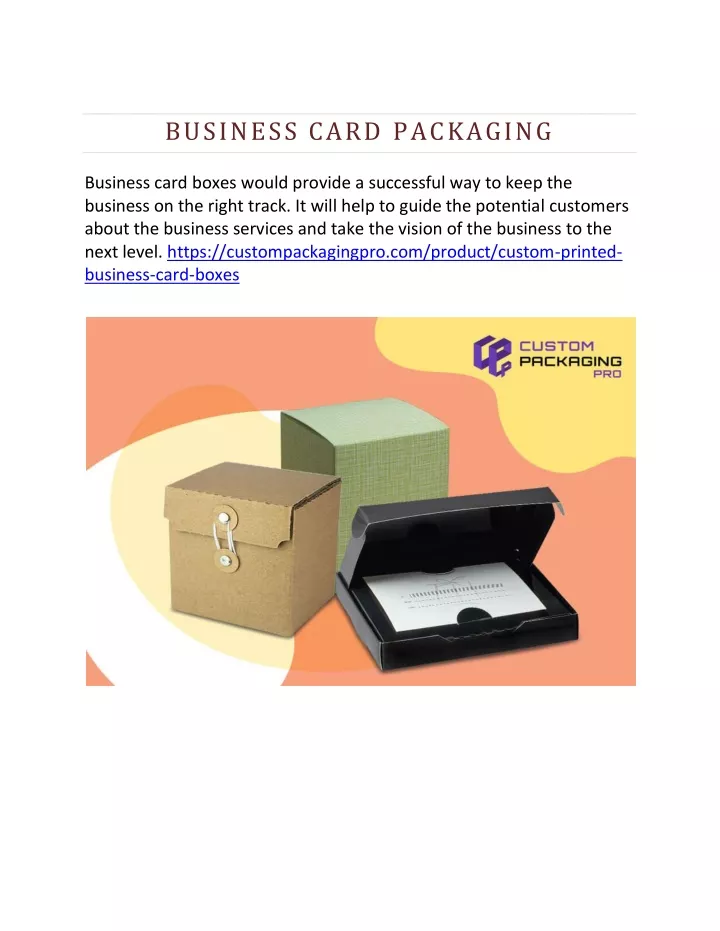 business card packaging