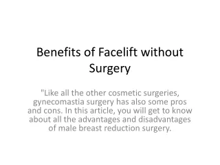 benefits of facelift without surgery