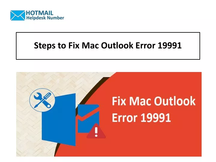 steps to fix mac outlook error 19991