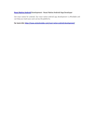 react native android development react native