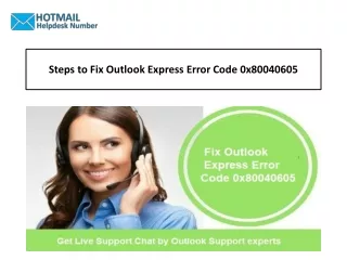 steps to fix outlook express error code 0x80040605